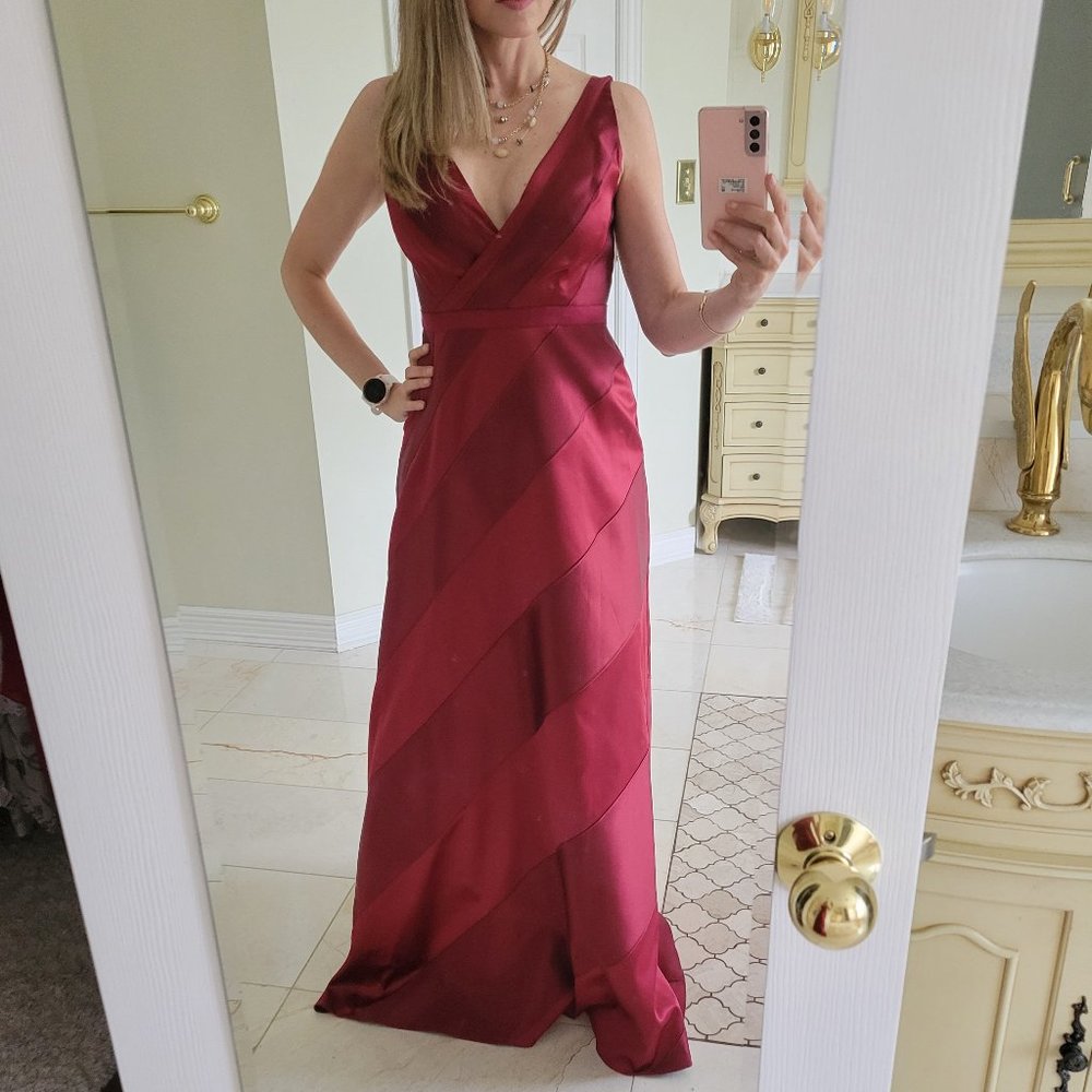 NWT Adrianna Papell Cranberry Ball Gown 2